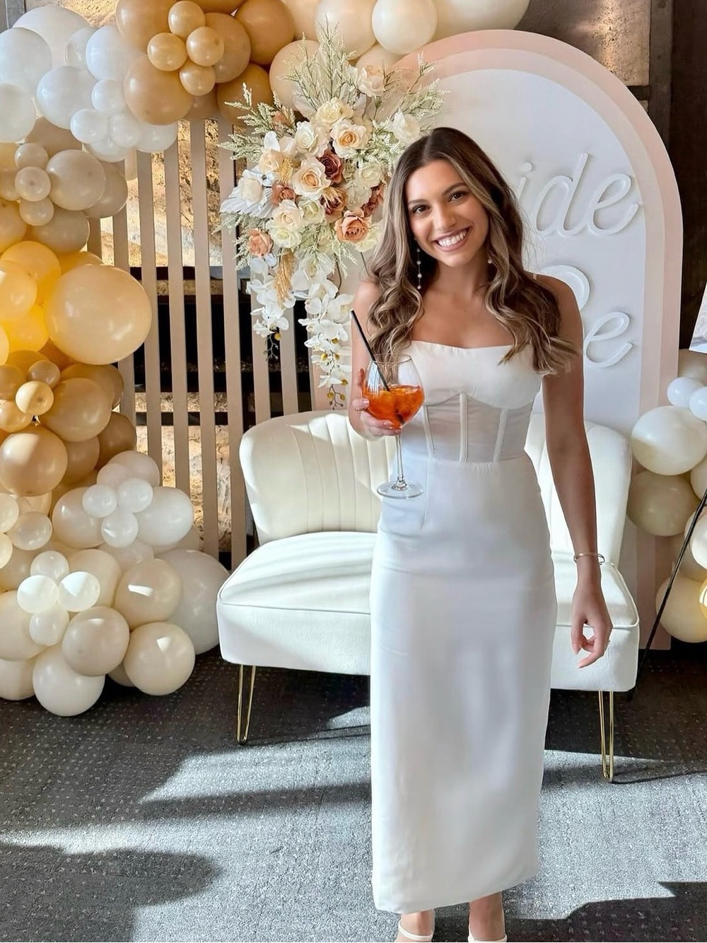 BARDOT White Corset Midi Dress S